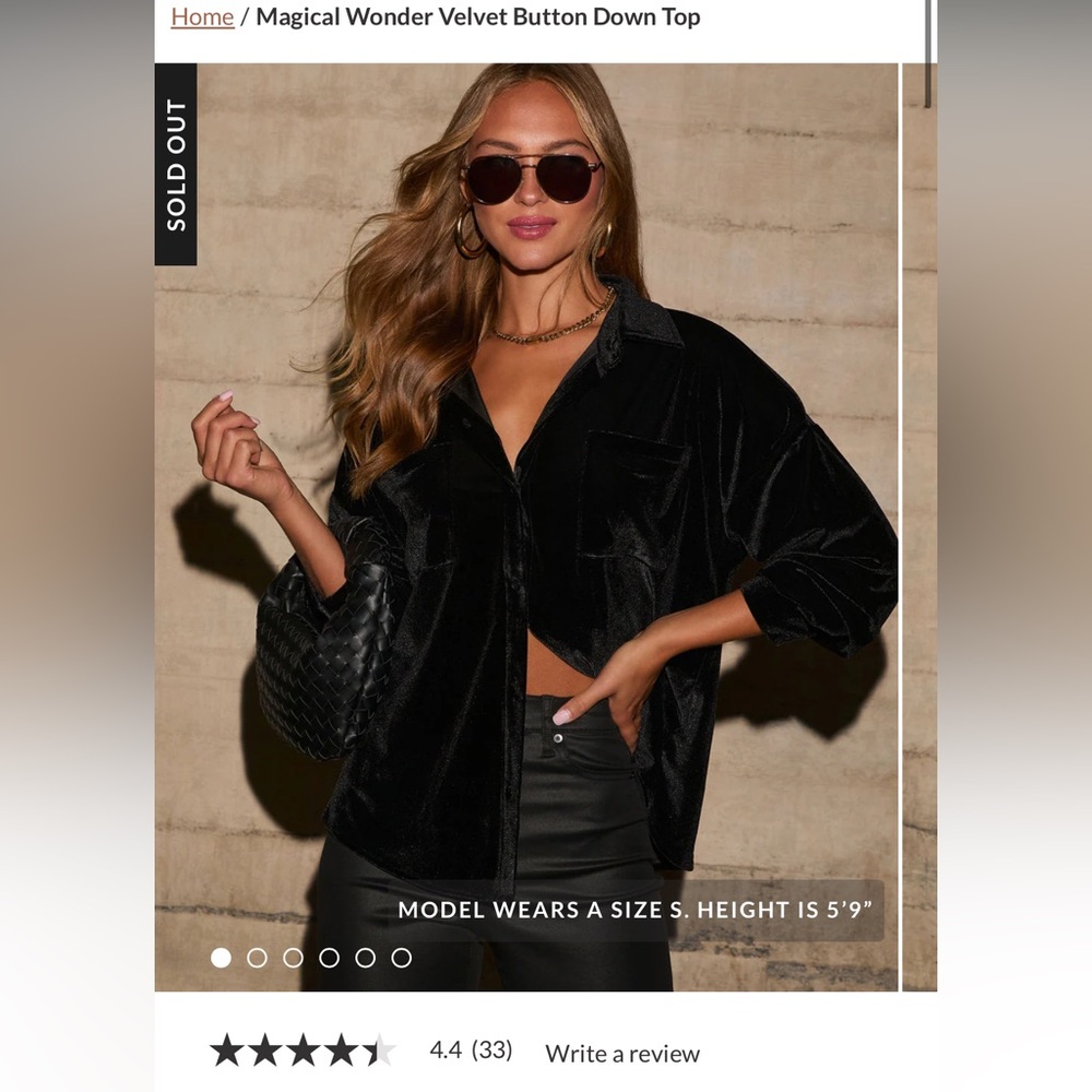 Velvet Button Down Top - image 1